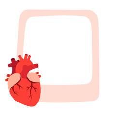 Obraz premium Stylized human heart for World Heart Day isolated on transparent background