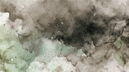 Abstract watercolor texture with earthy tones and ethereal washes, evoking a sense of calm and contemplation, subtle hints of green and grey blend organically, creating a unique artistic backdrop © Sanatçi