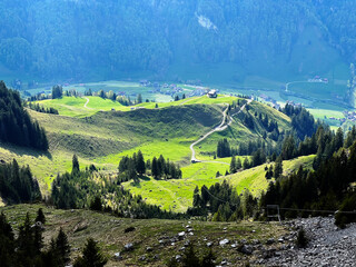 Alpine meadows and pastures on the slopes of the Uri Alps mountain massif and in the alpine valley Melchtal - Canton of Obwalden, Switzerland (Kanton Obwald, Schweiz) © Mario