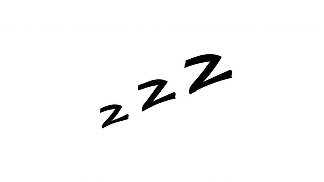 Simple classic comic Zzz sleeping text graphic element ascending on white background