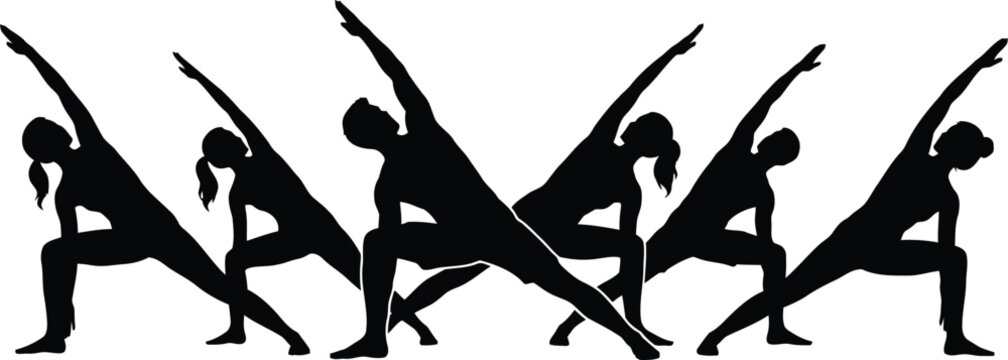 People practicing yoga poses sequence