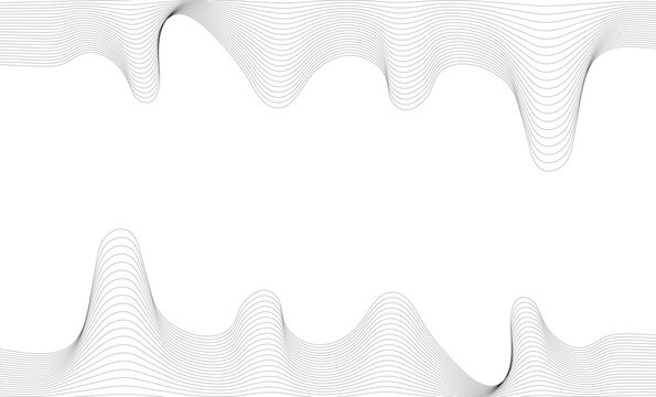 Abstract graphic design featuring flowing parallel black lines creating a dynamic wave pattern on a clean minimalist white visual space