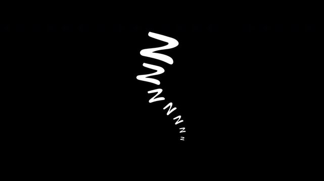 Vertical wavy Zzz text motion graphics element for classic cartoon sleeping character effect