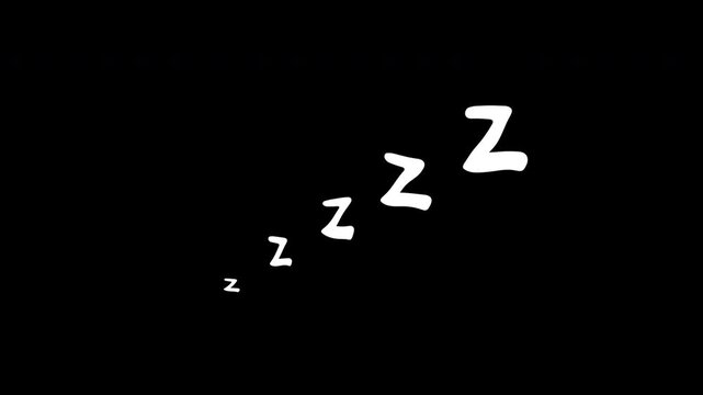 Diagonal staircase Zzz text animation representing gradual deep sleep and heavy snoring