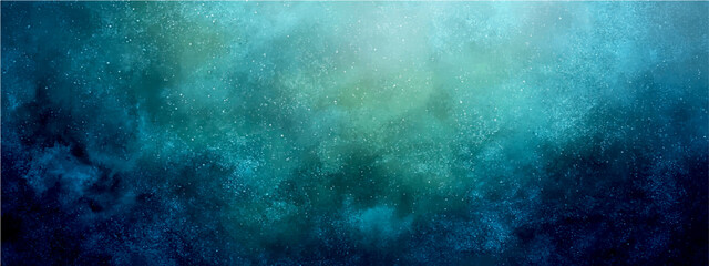 Fototapeta premium Abstract dark blue and teal textured background with light blue fog and dark blue underwater effect.