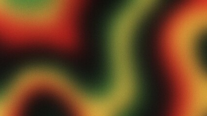Vibrant Juneteenth abstract with flowing organic shapes in red green and yellow evoking freedom and celebration during emancipation