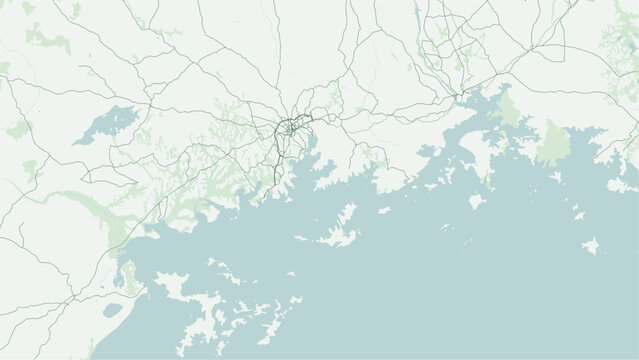 Modern minimalist vector map of Kampala, Uganda. High-quality scalable illustration of Kampala city grid, Lake Victoria waterfront for posters and design.