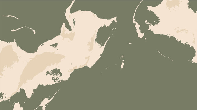 Abstract map of the Bering Strait between Russia and Alaska minimalist geographic background vector.eps