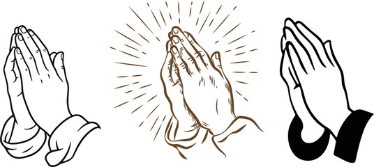 Fototapeta premium symbol of hands praying vector