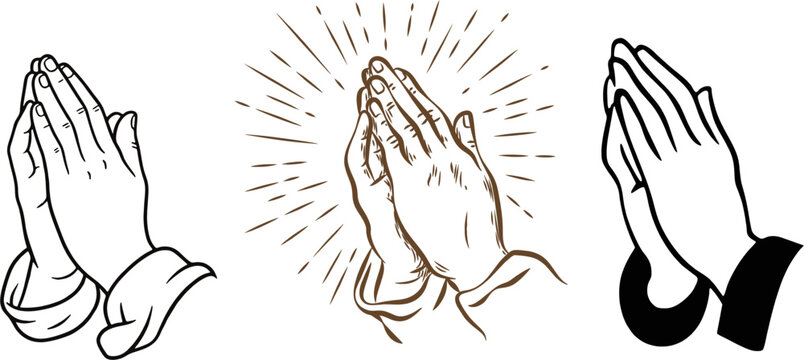symbol of hands praying vector