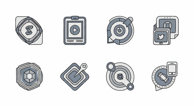 Collection of various media icons.