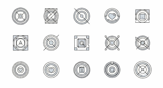 Collection of various security icons.