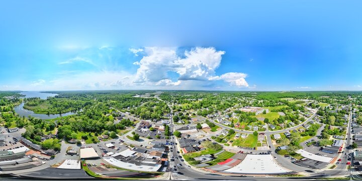 Above North East Maryland on a partly cloudy day
