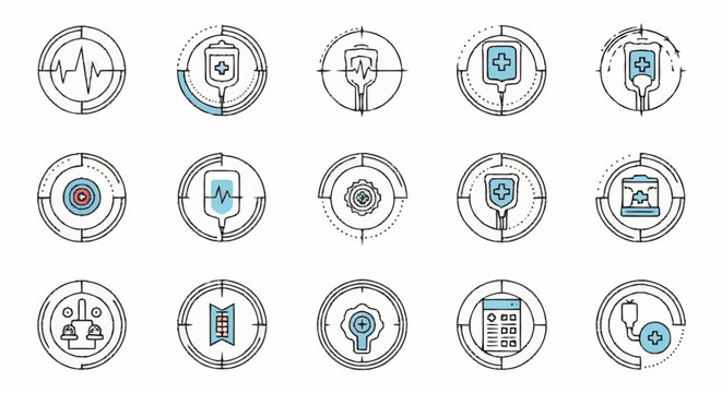 Collection of various business icons.