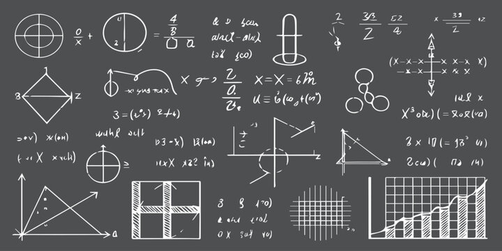 math formulas on chalkboard seamless blackboard math education science illustration pattern vector icon design sketch doodle symbol