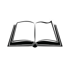 Fototapeta premium Open Book Black Vector Icon