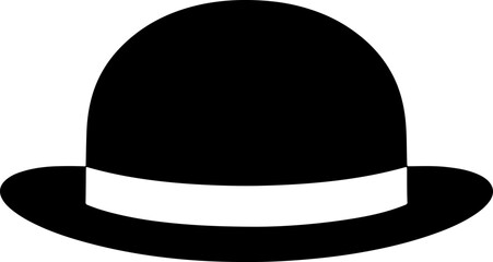 Fototapeta premium Classic Vintage Bowler Hat Icon for Gentleman Fashion and Costume