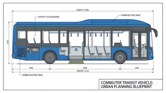 Commuter Transit Vehicle Urban Planning Blueprint