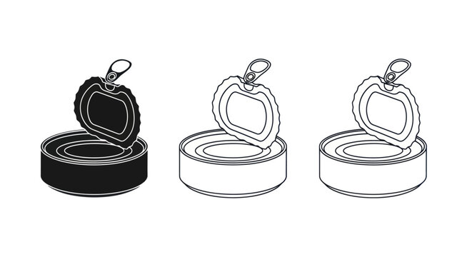 Open Tin Can Icon Set
