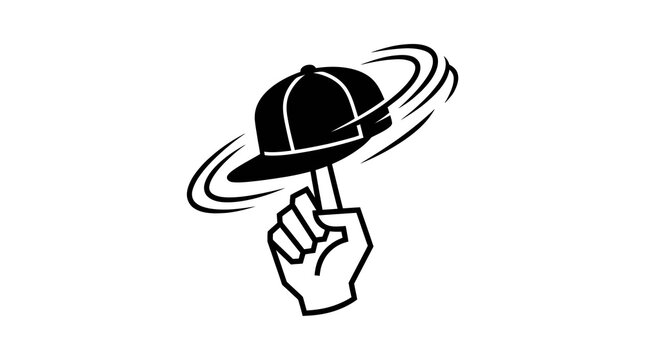 Hand Spinning Baseball Cap Vector Illustration