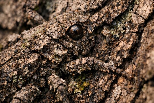 Macro photo of a camouflaged moth on tree bark. High resolution wildlife image showing natural mimicry and survival. Perfect for nature education and environmental awareness themes.