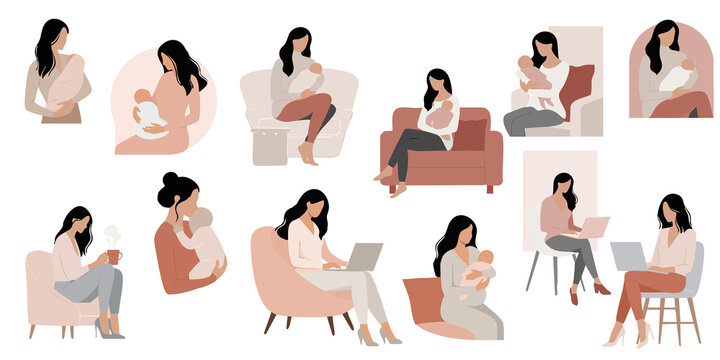 Minimal working mother icons