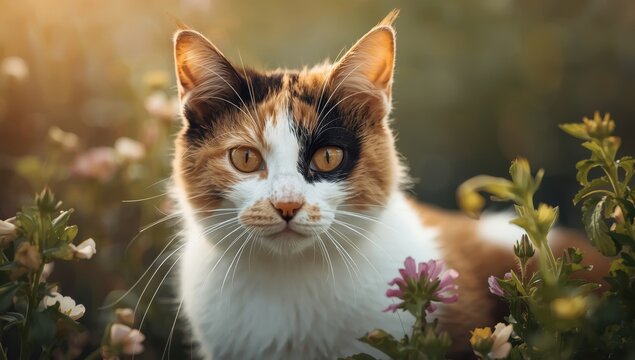 Image of a fortunate calico cat.