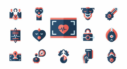 Fototapeta premium Medical health icons on white background.