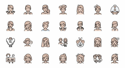 Obraz premium Cartoon faces of various people.