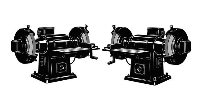 Grinding machines black silhouette on a white background
