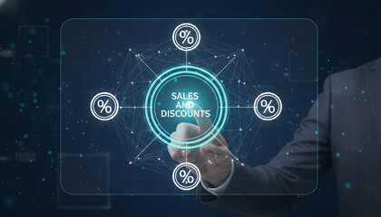 Naklejka premium Digital screen showcasing 