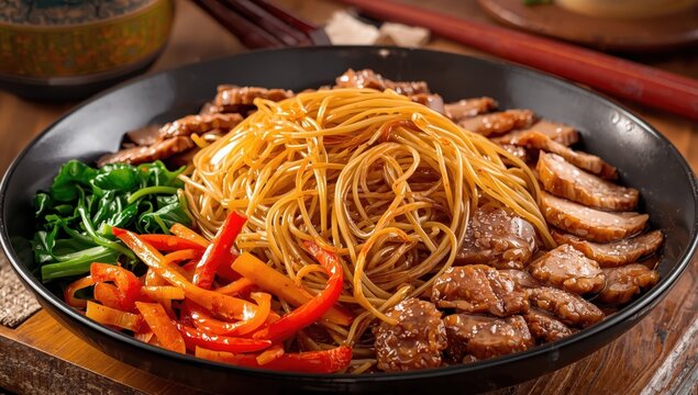 Korean glass noodles stir-fried