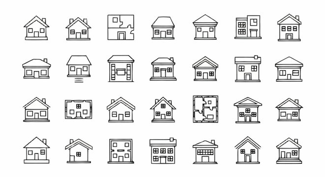 Collection of various house icons.