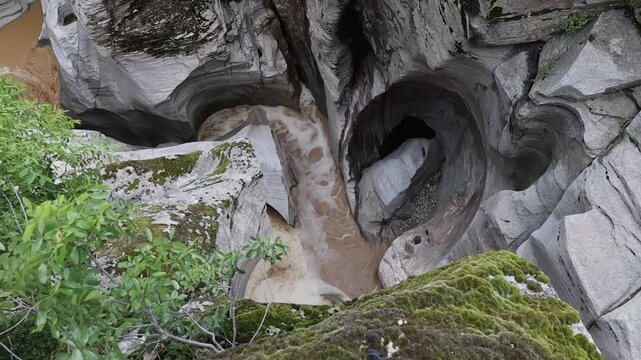 Flowing Water Through Rock Formations in Taşyaran Valley, Uşak, Turkey