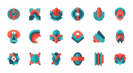 Fototapeta premium Collection of various geometric shapes icons.