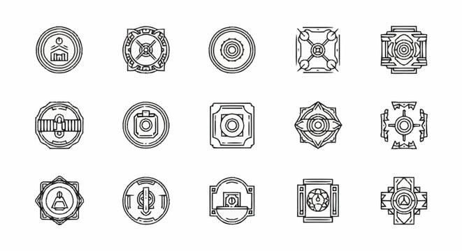 Collection of various social media icons.