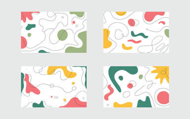 Fototapeta premium Abstract organic shapes composition with hand drawn abstract composition colorful background illustration creative