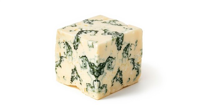 blue cheese, set against a white backdrop, complete depth of field