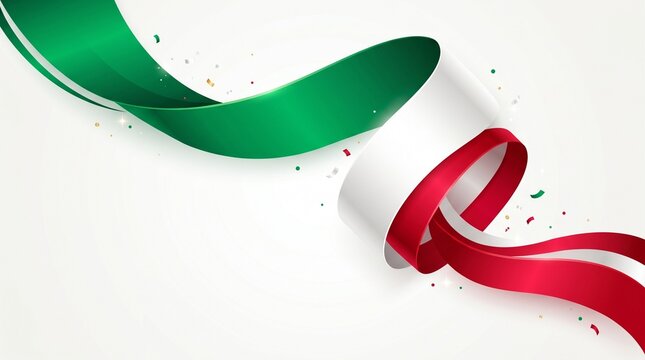 Mexican flag colors ribbon background for independence day with independence celebration patriotic