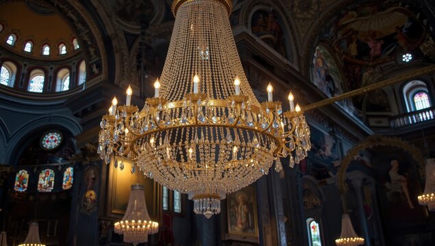 Fixtures of Saint George's Church and Ecumenical Patriarchate in Balat, Fatih, Istanbul, Turkey.