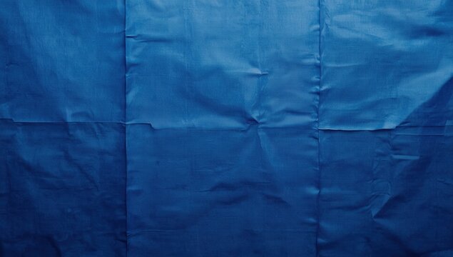 front view of a blue tarp background