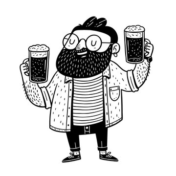 happy man with beer