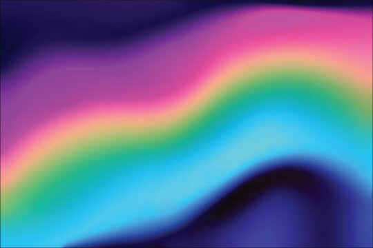 Vibrant Abstract Neon Gradient Waves with Holographic Liquid Flow Background
