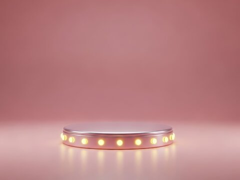 Illuminated led light strip on pink background