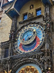 Obraz premium Prague Astronomical Clock (Orloj) in the Old part of the City, located on the Old Town Hall in Prague, Czech Republic.