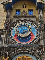 Obraz premium Prague Astronomical Clock (Orloj) in the Old part of the City, located on the Old Town Hall in Prague, Czech Republic.
