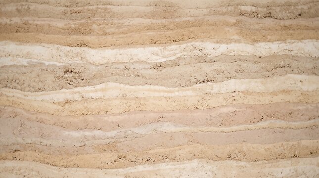 Rammed earth wall texture with natural horizontal layers