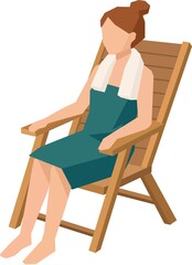 Fototapeta premium サウナの外気浴 サウナベンチのイラスト