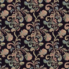 Obraz premium Seamless floral pattern design, trending background design for textile industry 2026
