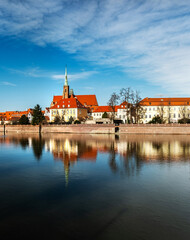 Fototapeta premium Stunning View Of Wroclaw's Historical Area And Cathedral Island